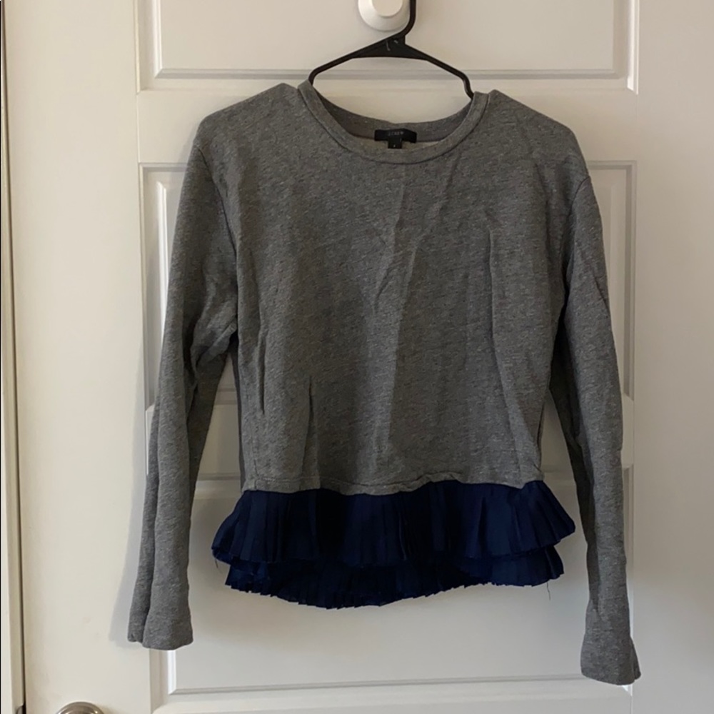 Grey and blue j crew sweater